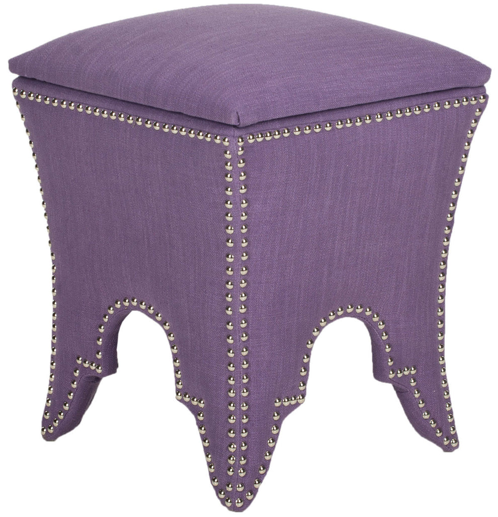 Safavieh Deidra Ottoman - Silver Nail Heads | Ottomans | Modishstore - 16