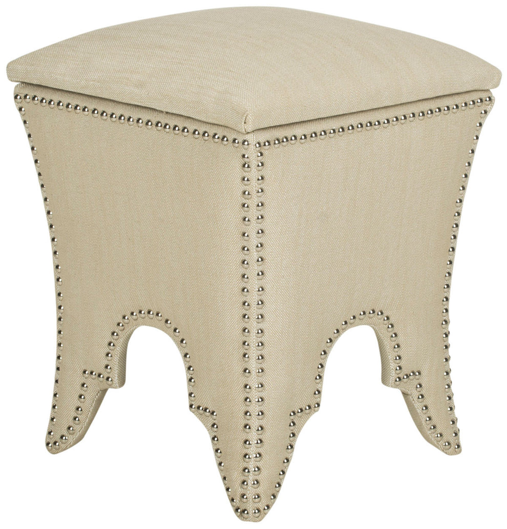 Safavieh Deidra Ottoman - Silver Nail Heads | Ottomans | Modishstore - 18