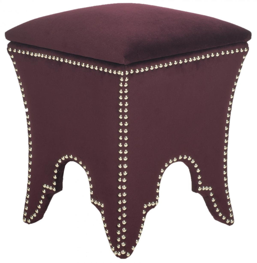 Safavieh Deidra Ottoman - Silver Nail Heads | Ottomans | Modishstore - 19