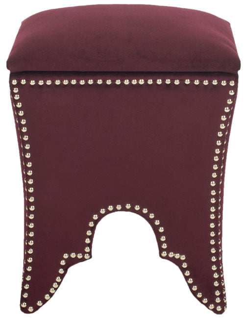 Safavieh Deidra Ottoman - Silver Nail Heads | Ottomans | Modishstore - 11
