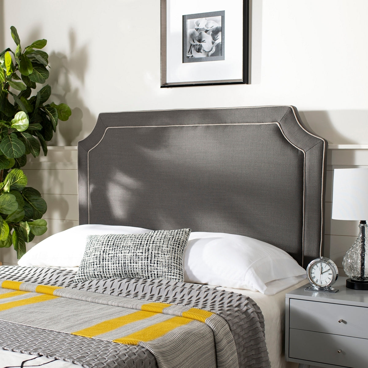 Safavieh Dane King Headboard King Size - Charcoal | Headboards | Modishstore