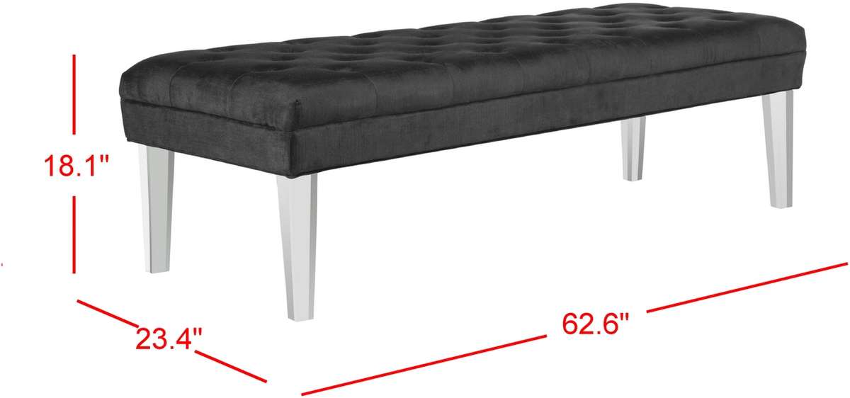 Safavieh Abrosia Tufted Bench - Black | Benches | Modishstore - 2