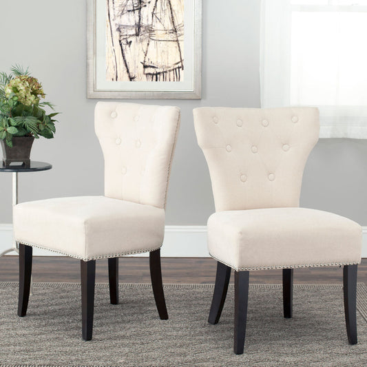Safavieh Addison Side Chairs Silver Nail Heads - Set Of 2 | Dining Chairs | Modishstore