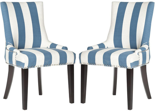 Safavieh Lester 19''H Awning Stripes Dining Chair - Silver Nail Heads | Dining Chairs | Modishstore - 1