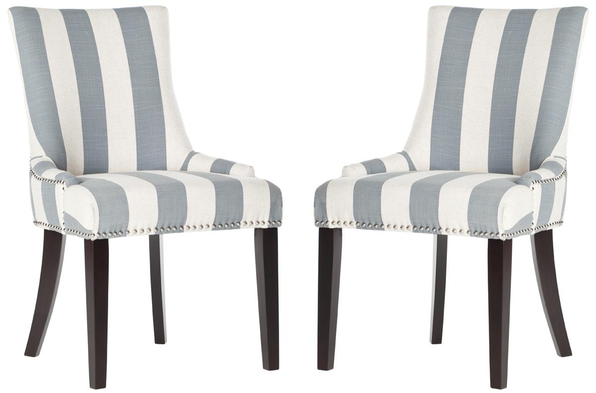 Safavieh Lester 19''H Awning Stripes Dining Chair - Silver Nail Heads | Dining Chairs | Modishstore - 1
