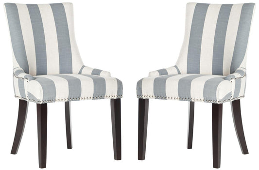 Safavieh Lester 19''H Awning Stripes Dining Chair - Silver Nail Heads | Dining Chairs | Modishstore - 1