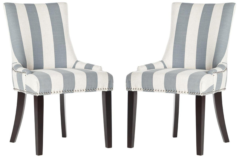 Safavieh Lester 19''H Awning Stripes Dining Chair - Silver Nail Heads | Dining Chairs | Modishstore - 1