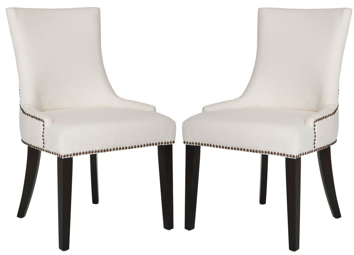 Safavieh Lester 19''H  Dining Chair  (Set Of 2) - Brass Nail Heads | Dining Chairs | Modishstore - 1
