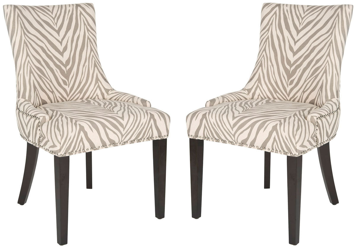 Safavieh Lester 19''H  Dining Chair  (Set Of 2) - Silver Nail Heads | Dining Chairs | Modishstore
