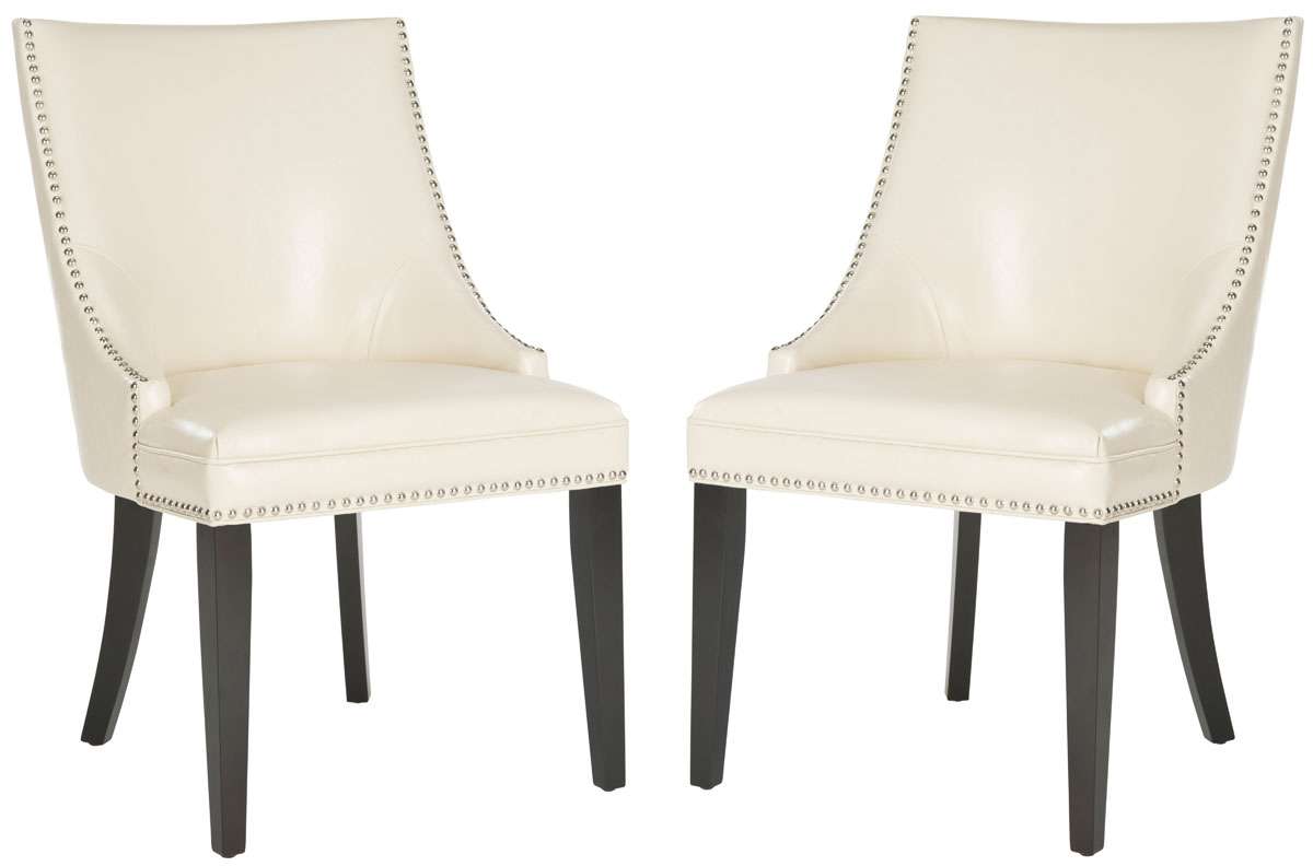 Safavieh Afton 20''H Side Chair (Set Of 2) - Nickel Nail Heads - Flat Cream | Dining Chairs | Modishstore - 2