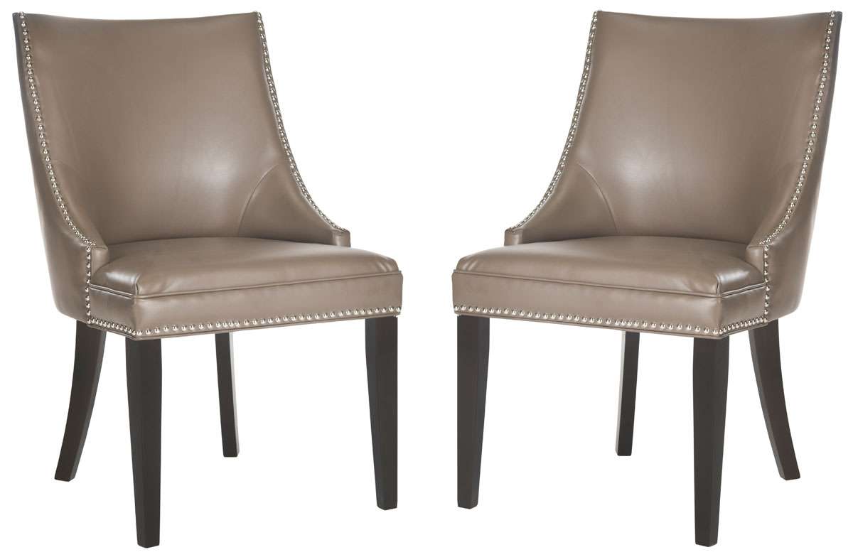Safavieh Afton 20''H Side Chair (Set Of 2) - Silver Nail Heads - Clay | Dining Chairs | Modishstore - 2
