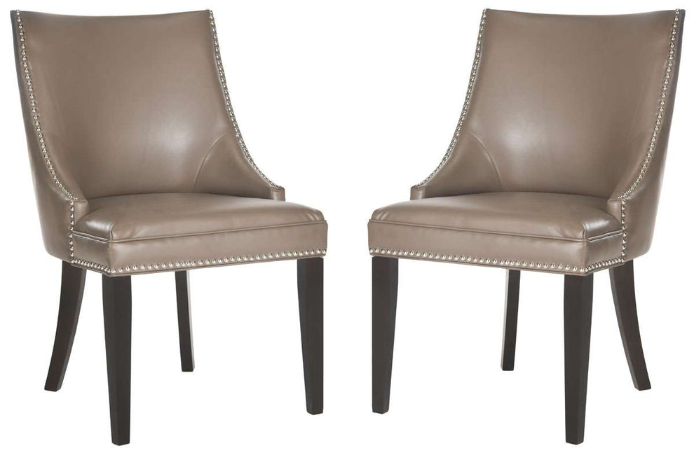 Safavieh Afton 20''H Side Chair (Set Of 2) - Silver Nail Heads - Clay | Dining Chairs | Modishstore - 2