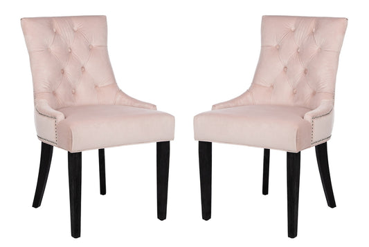 Safavieh Harlow 19''H  Tufted Ring Chair (Set Of 2) - Silver Nail Heads | Dining Chairs | Modishstore