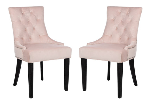 Safavieh Harlow 19''H  Tufted Ring Chair (Set Of 2) - Silver Nail Heads | Dining Chairs | Modishstore - 1