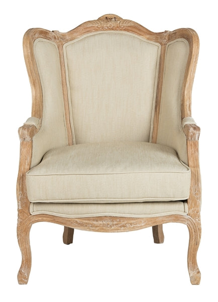 Safavieh Fallon Wing Chair - Beige | Accent Chairs | Modishstore - 2
