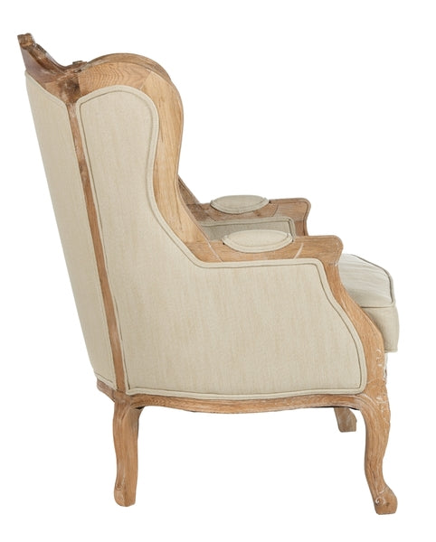 Safavieh Fallon Wing Chair - Beige | Accent Chairs | Modishstore - 4
