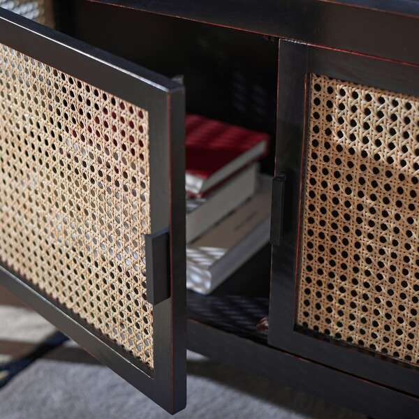 Safavieh Karel 2 Door Media Stand - Black | TV Stands | Modishstore - 2