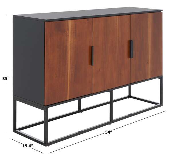 Safavieh Vance 3 Door 2 Shelf Sideboard - Brown | Sideboards | Modishstore - 3