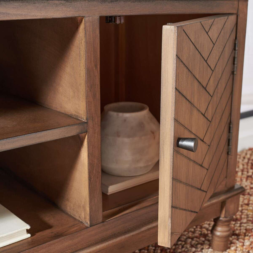 Safavieh Magnolia 2 Door 2 Shelf Media Stand - Brown | TV Stands | Modishstore - 4