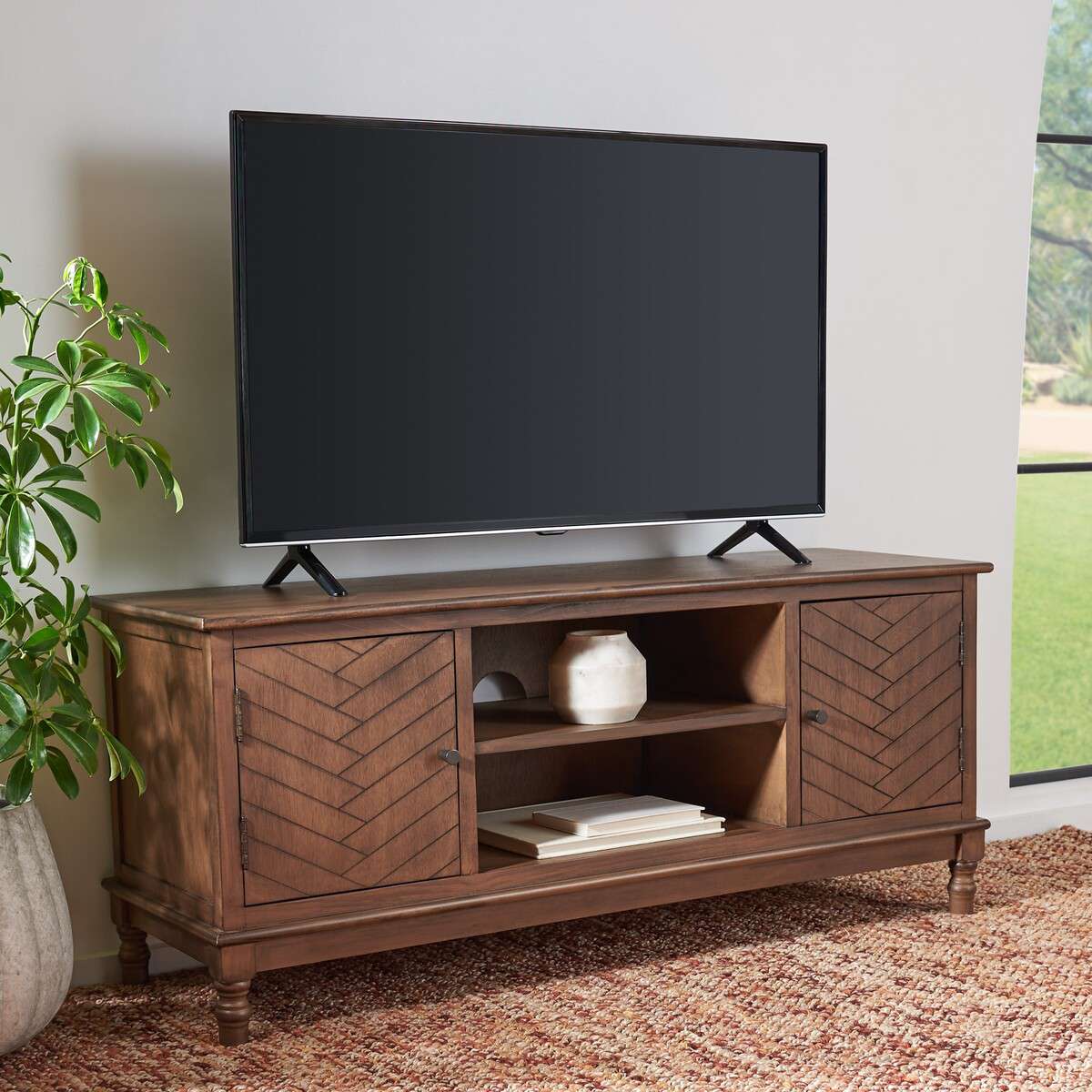Safavieh Magnolia 2 Door 2 Shelf Media Stand - Brown | TV Stands | Modishstore