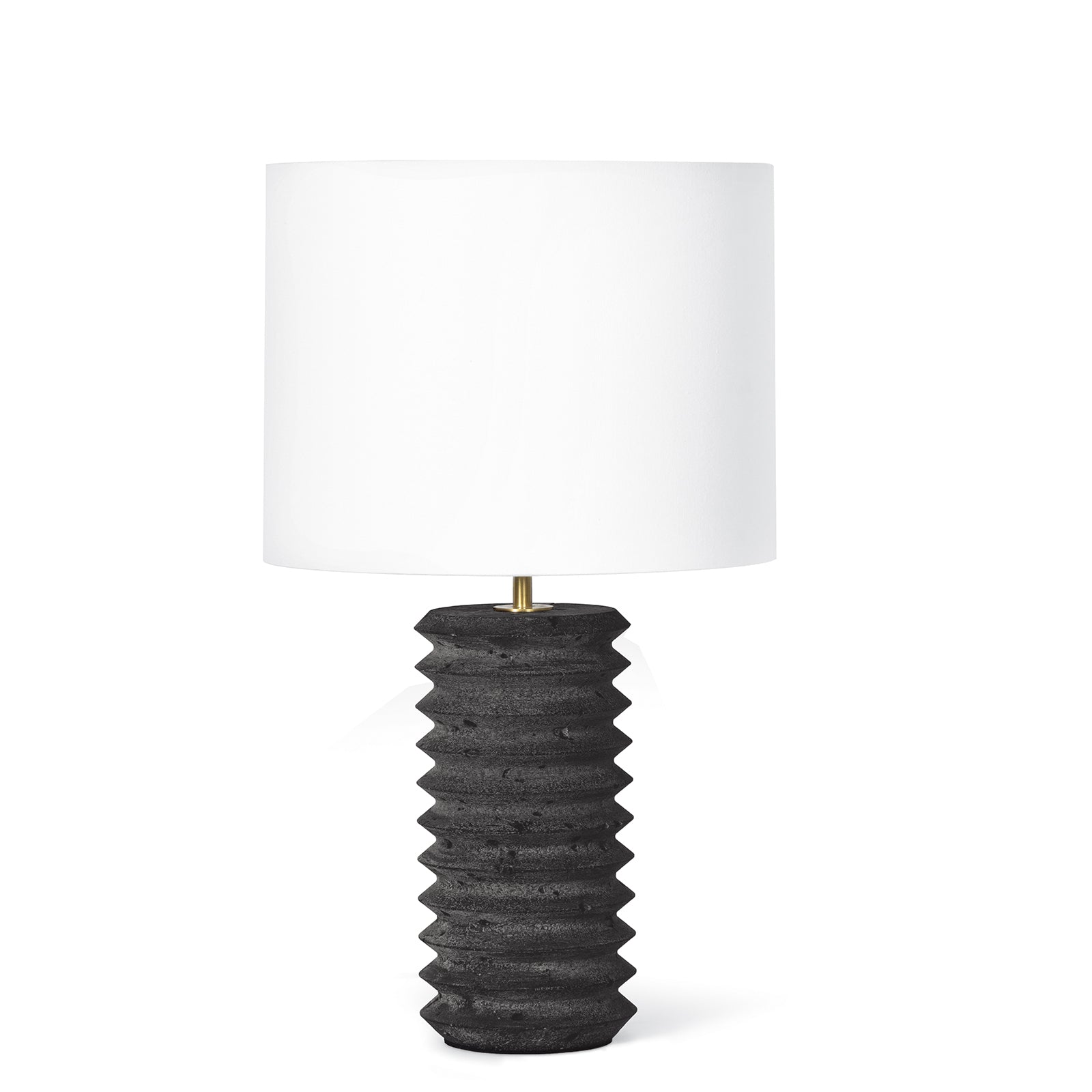 Noir Column Travertine Lamp By Regina Andrew | Table Lamps | Modishstore