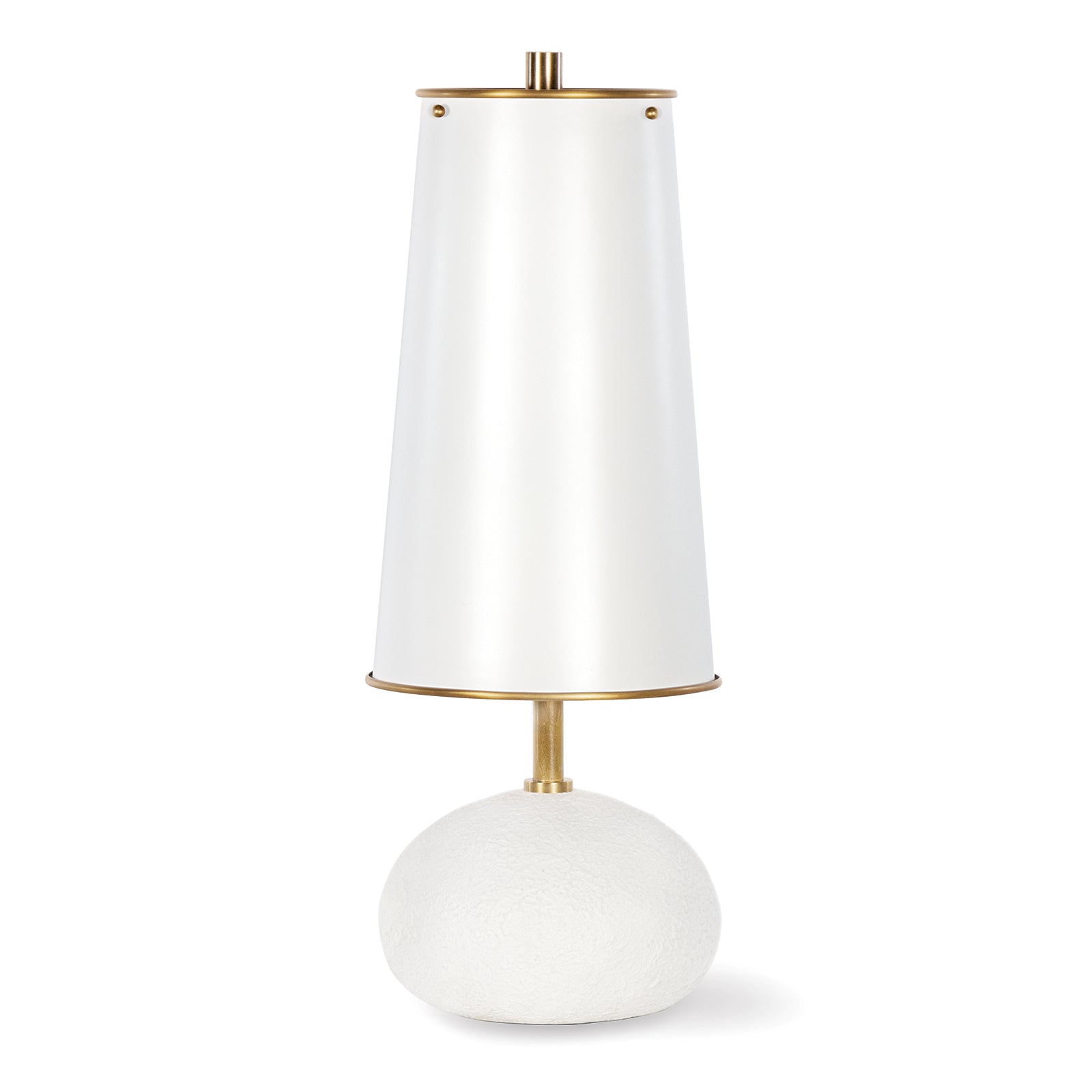 Hattie Concrete Mini Lamp White and Natural Brass By Regina Andrew | Table Lamps | Modishstore