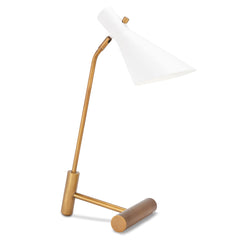 Spyder Task Lamp White and Natural Brass By Regina Andrew