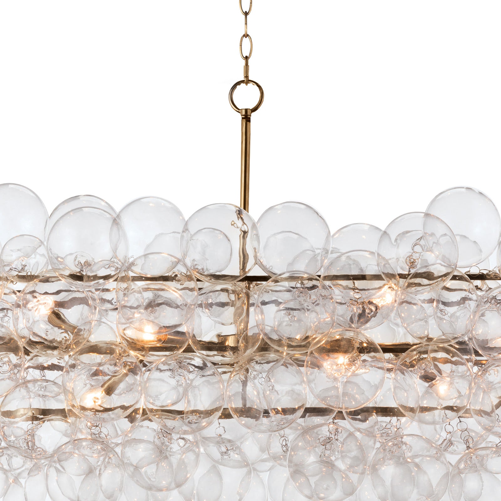 Bubbles Chandelier Linear Clear Natural Brass By Regina Andrew | Chandeliers | Modishstore - 4