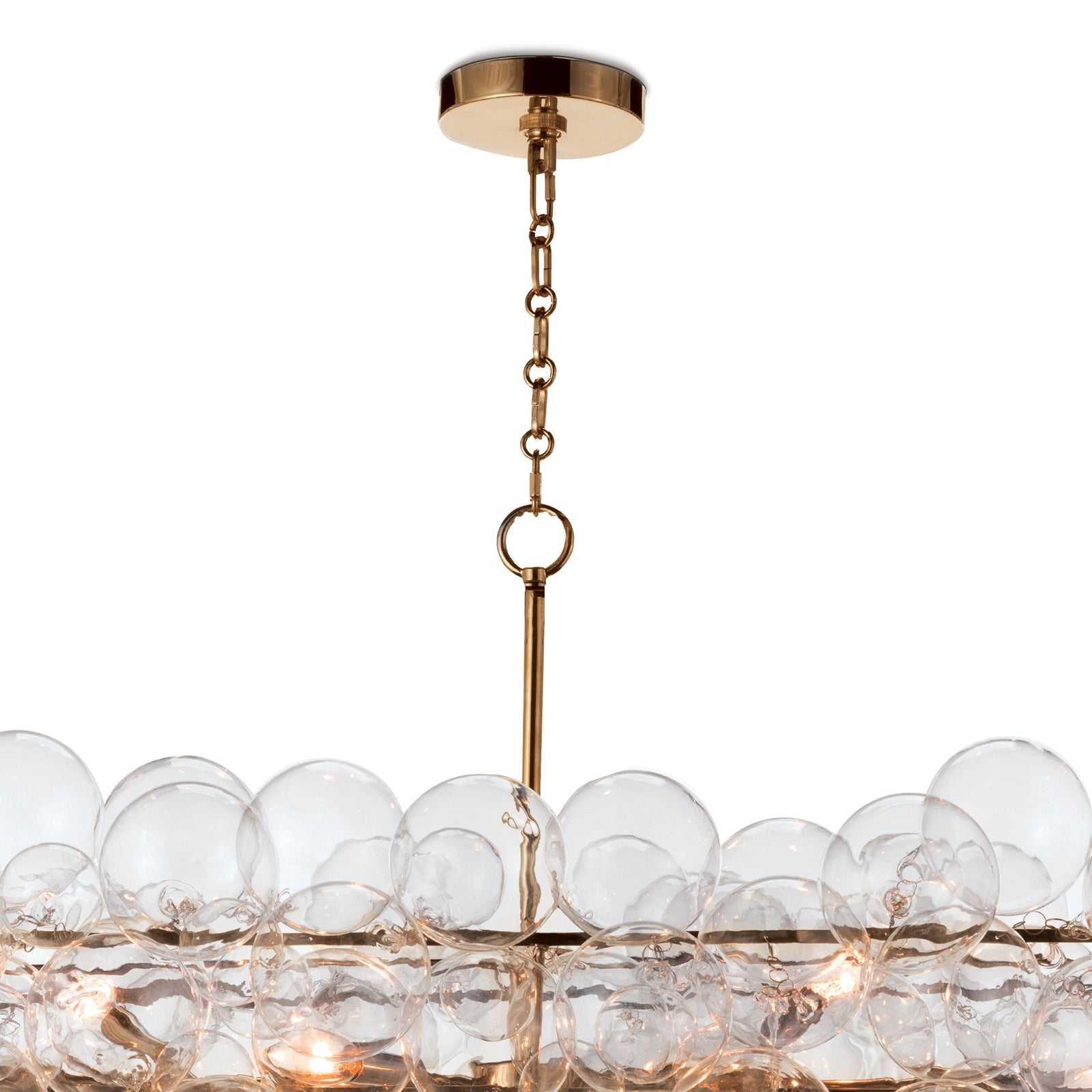 Bubbles Chandelier Linear Clear Natural Brass By Regina Andrew | Chandeliers | Modishstore - 6