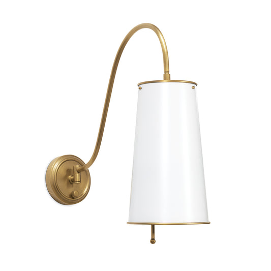 Hattie Sconce White and Natural Brass By Regina Andrew | Sconces | Modishstore