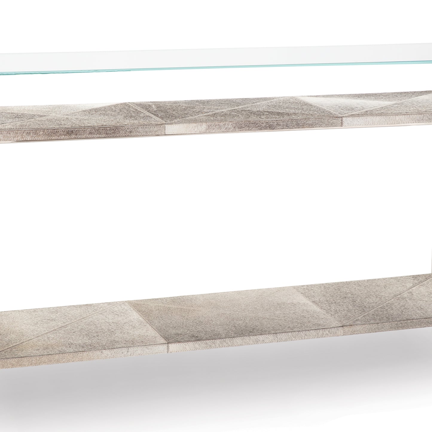 Andres Hair on Hide Console Large Polished Nickel By Regina Andrew | Console Tables | Modishstore - 4