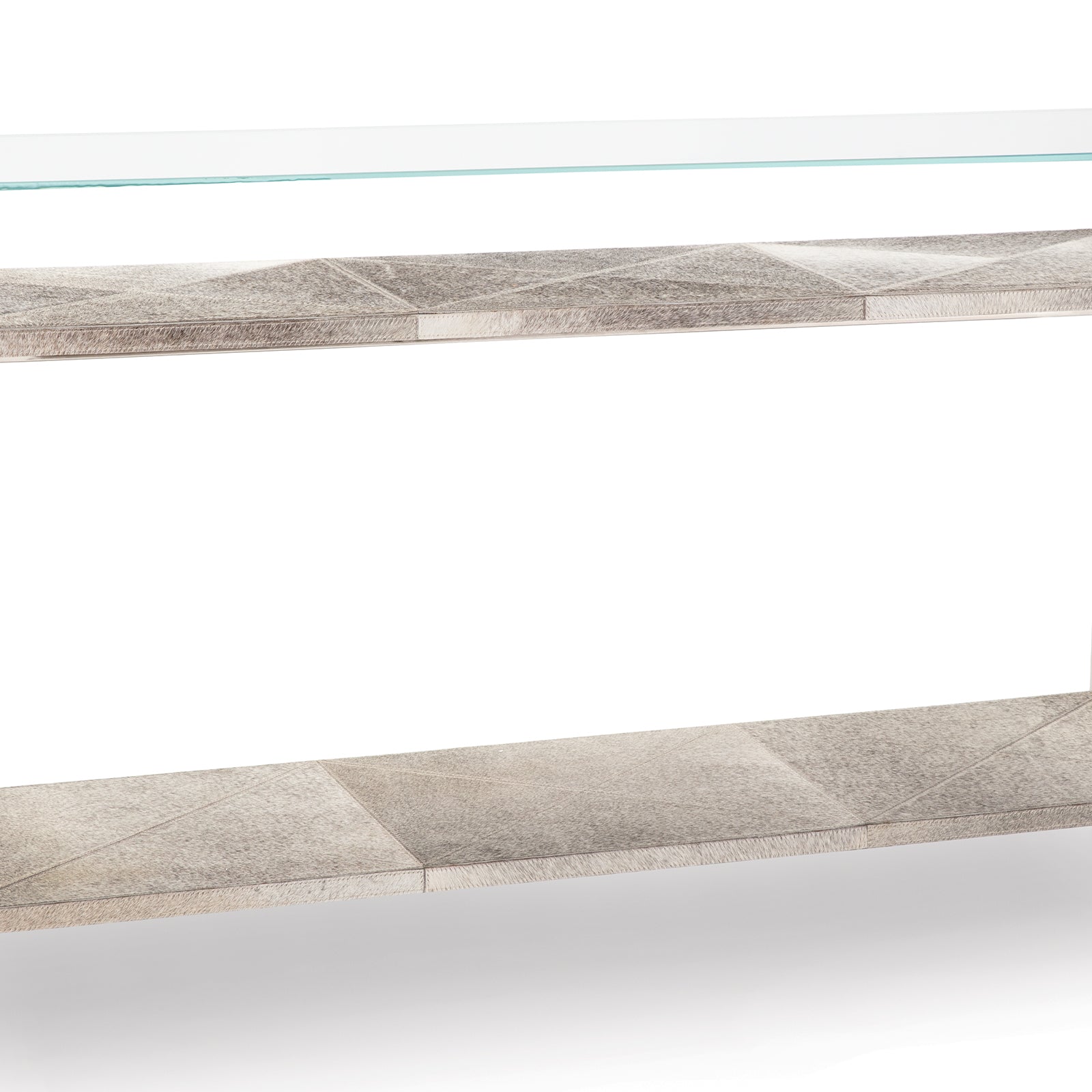 Andres Hair on Hide Console Large Polished Nickel By Regina Andrew | Console Tables | Modishstore - 4