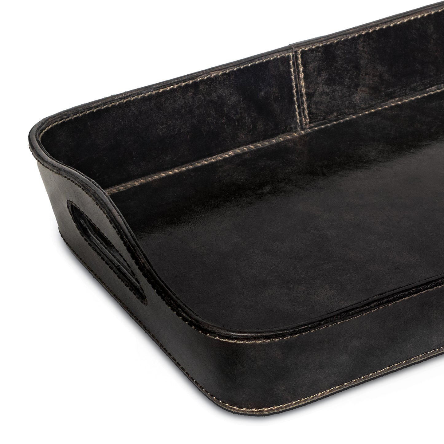 Derby Parlor Leather Tray Black By Regina Andrew | Trays | Modishstore - 2