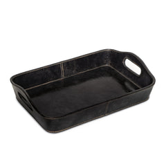 Derby Parlor Leather Tray Black By Regina Andrew