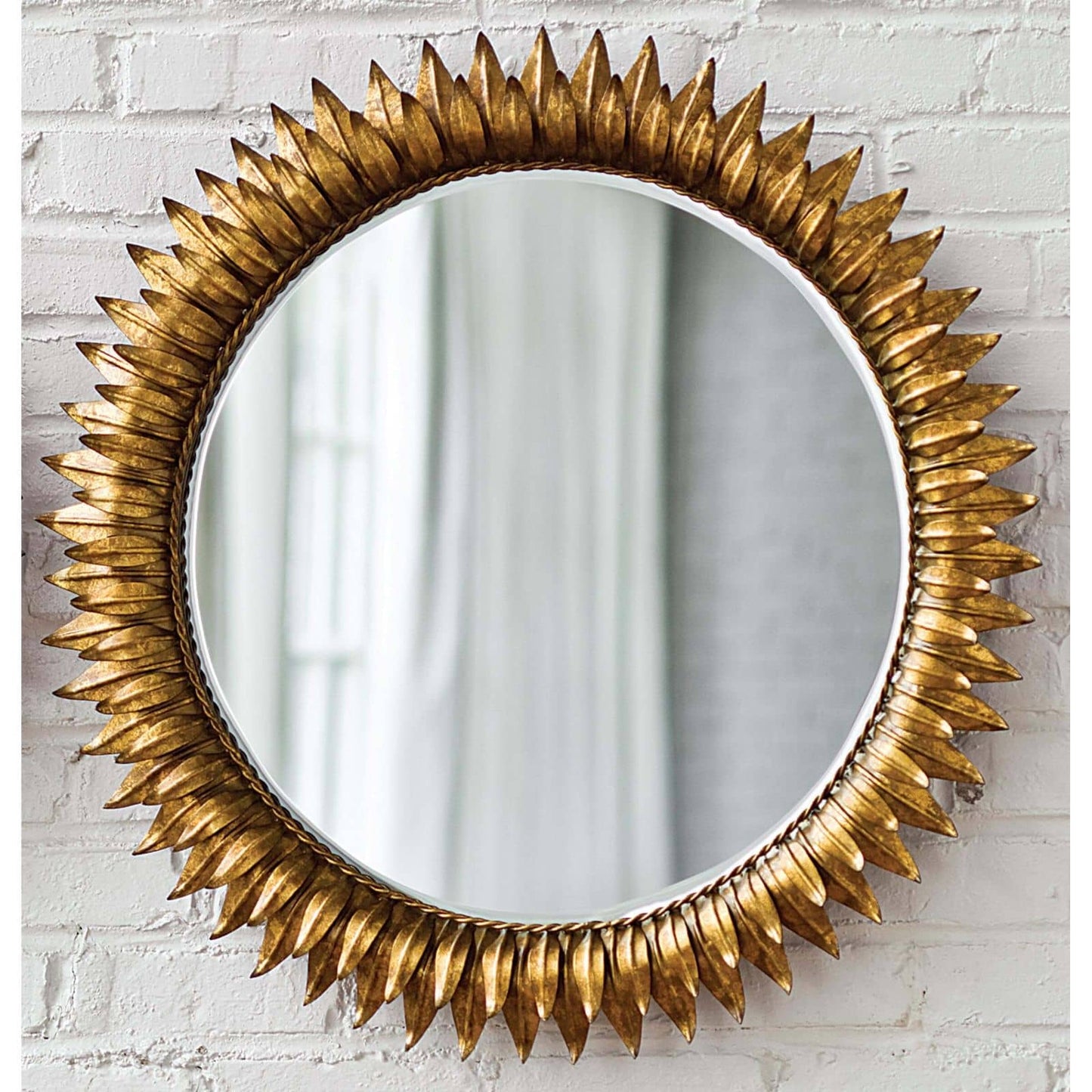 Sun Flower Mirror Small Antique Gold By Regina Andrew | Mirrors | Modishstore