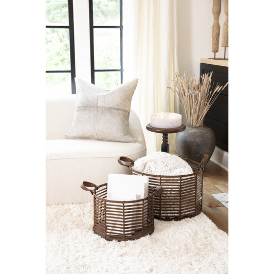 Finn Leather Basket Small By Regina Andrew | Bins, Baskets & Buckets | Modishstore