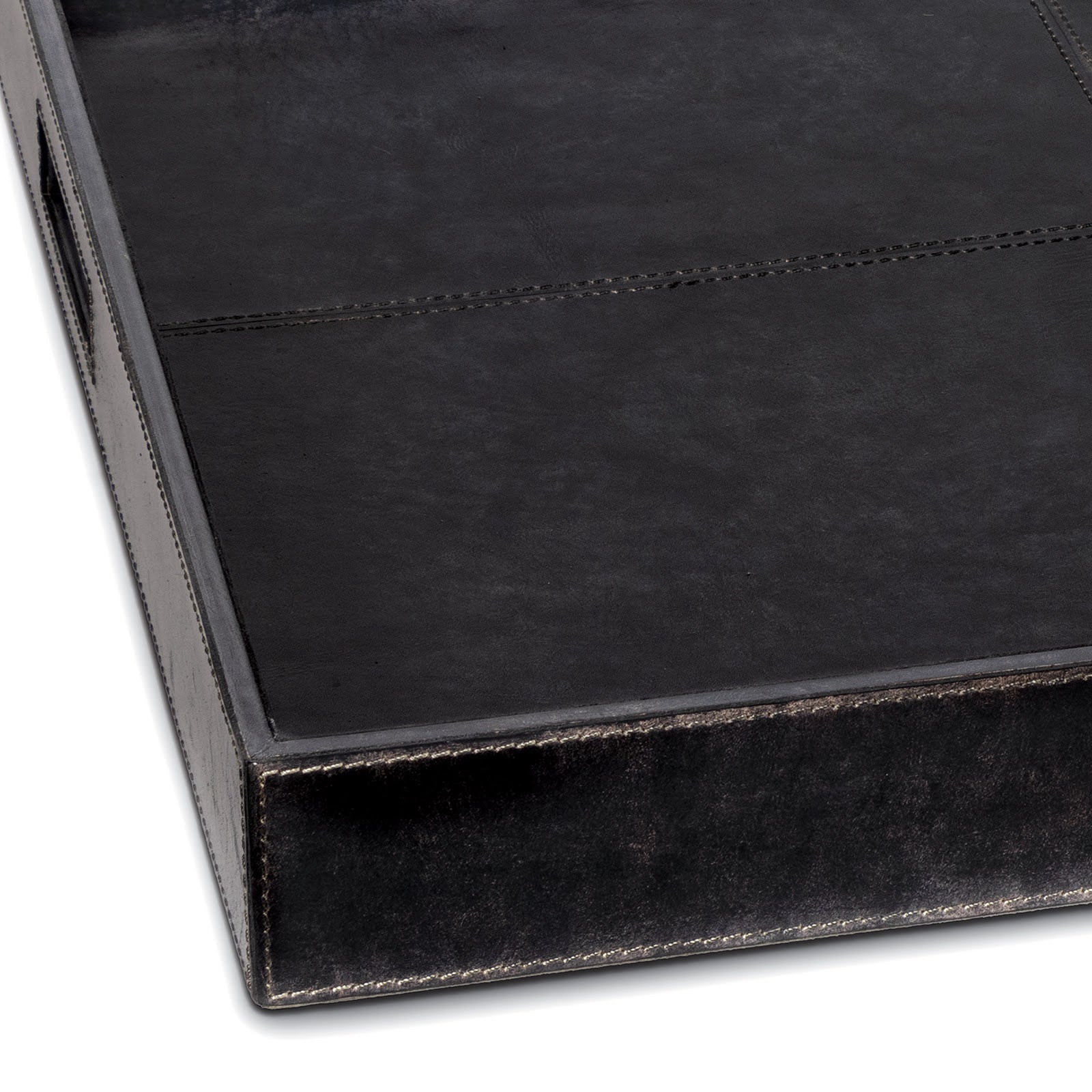 Derby Square Leather Tray Black By Regina Andrew | Trays | Modishstore - 5