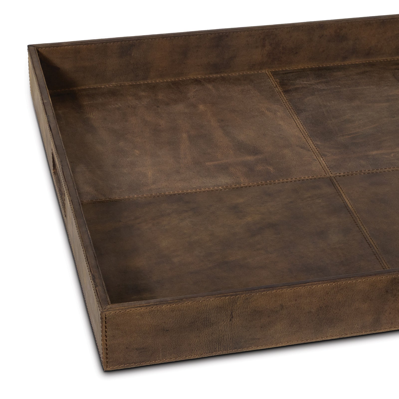 Derby Square Leather Tray By Regina Andrew | Trays | Modishstore - 3