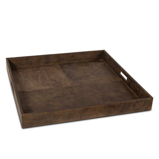 Derby Square Leather Tray By Regina Andrew | Trays | Modishstore