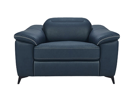 Divani Casa Melstone - Modern Blue Leatherette Electric Recliner Chair | Modishstore | Lounge Chairs