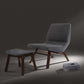 Vig Furniture Modrest Whitney Modern Grey & Walnut Accent Chair & Ottoman | Modishstore | Ottomans-2
