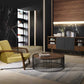 Vig Furniture Modrest Bronson Modern Walnut & Black Round Coffee Table | Modishstore | Coffee Tables