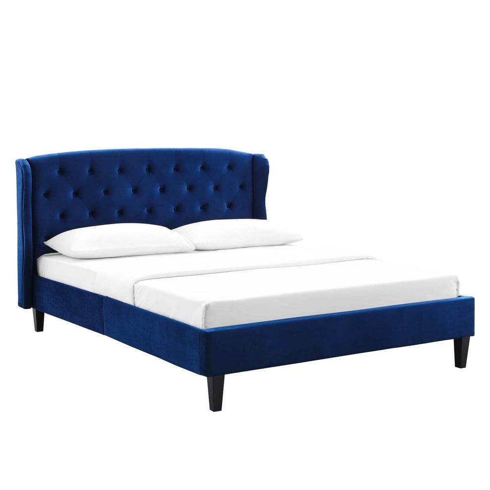Modway Penelope Tufted Wingback Queen Performance Velvet Platform Bed - MOD-6180 | Beds | Modishstore - 2