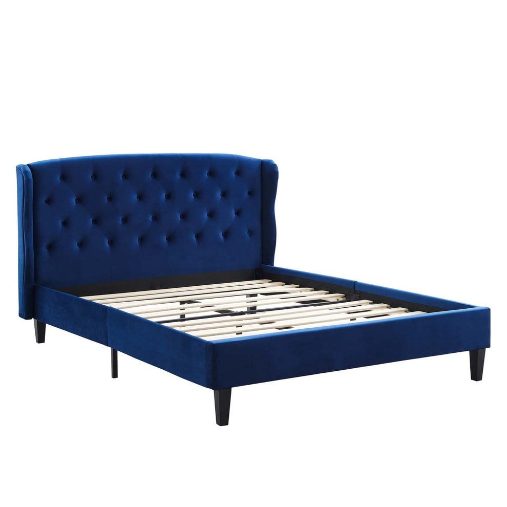 Modway Penelope Tufted Wingback Queen Performance Velvet Platform Bed - MOD-6180 | Beds | Modishstore - 3