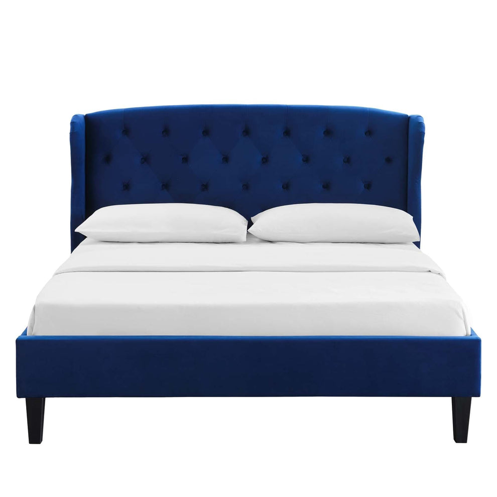 Modway Penelope Tufted Wingback Queen Performance Velvet Platform Bed - MOD-6180 | Beds | Modishstore - 5