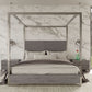 Modrest Arlene Modern Grey Elm & Stainless Steel Canopy Bed | Modishstore | Beds
