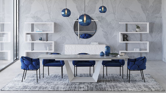 Modrest Baldwin - Modern White Ceramic Extendable Dining Table | Dining Tables | Modishstore