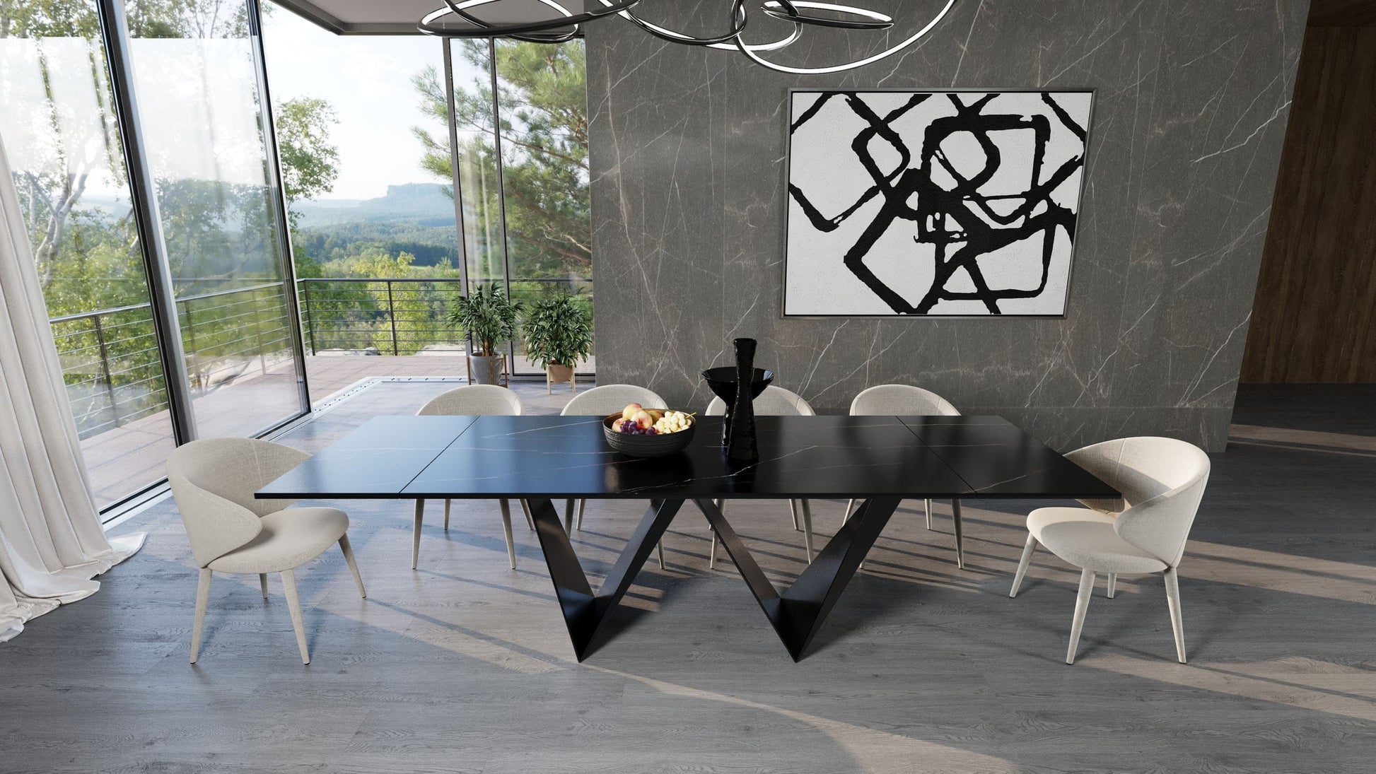 Modrest Fritz - Modern Black Ceramic Dining Table | Dining Tables | Modishstore