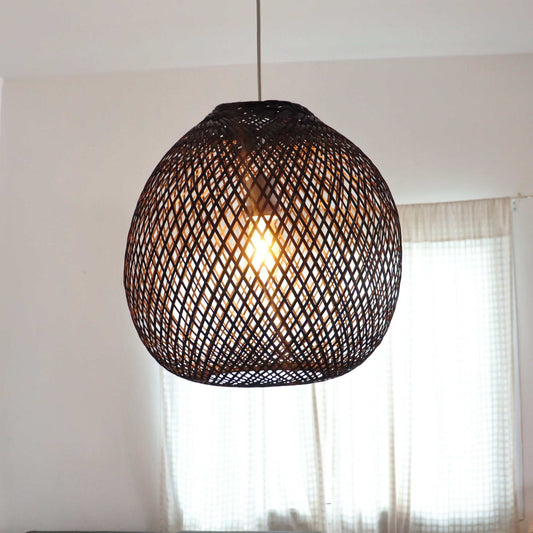 Jundara - Black Bamboo Pendant Light By Thaihome | Pendant Lamps | Modishstore