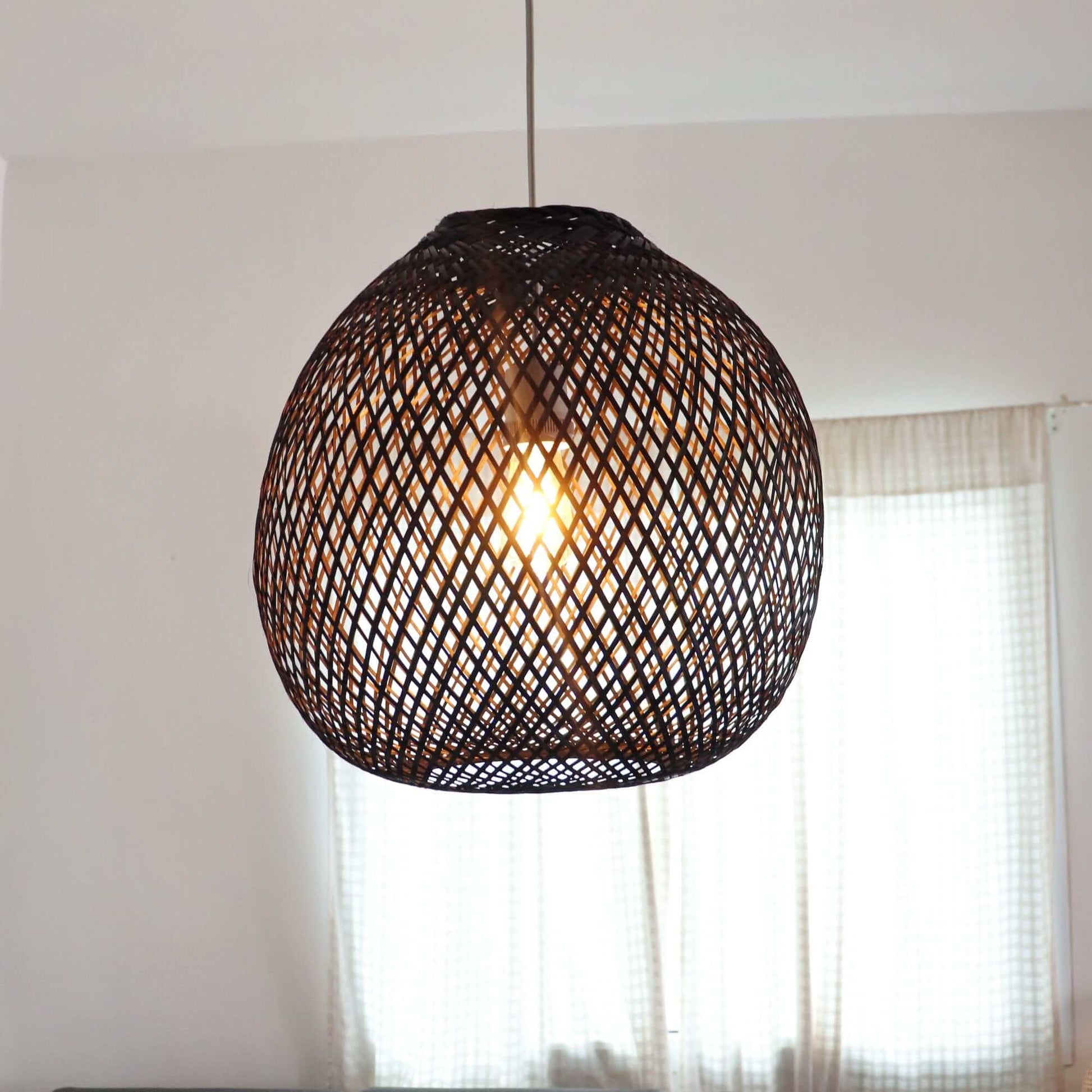 Jundara - Black Bamboo Pendant Light By Thaihome | Pendant Lamps | Modishstore